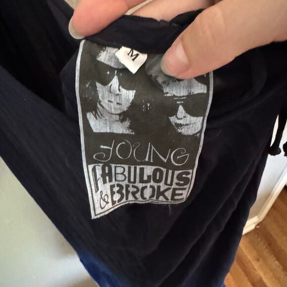 YOUNG FABULOUS AND BROKE Blue and Yellow Ombre Halter Maxi Dress Size Medium - Picture 7 of 9